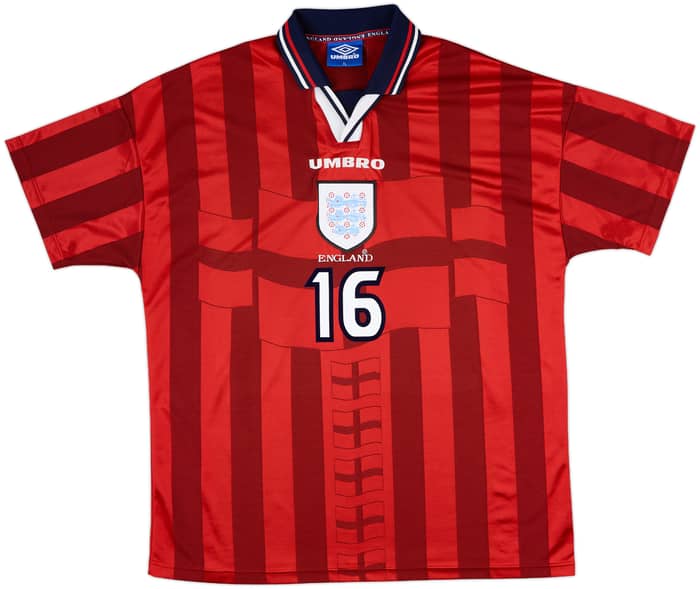 1997-99 England Away Shirt Scholes #16 - 9/10 - (XL)