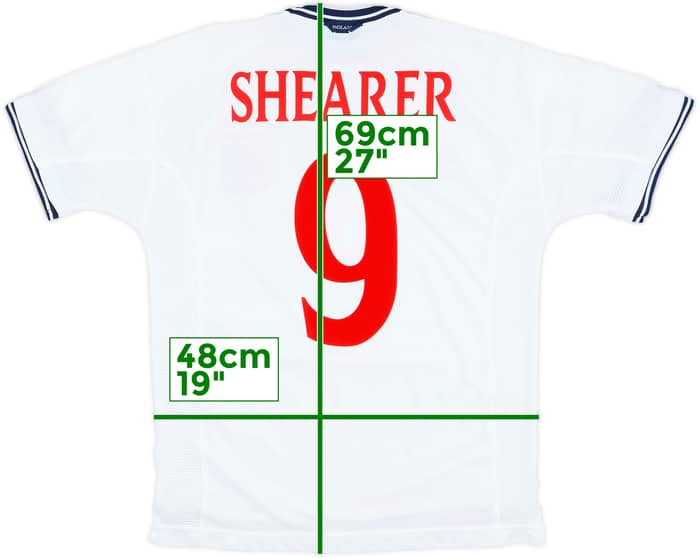 1999-01 England Home Shirt Shearer #9 - 5/10 - (M)