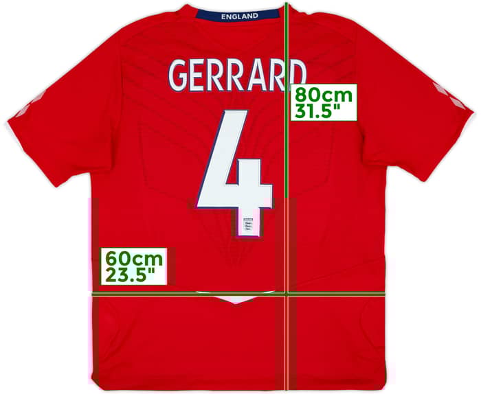 2008-10 England Away Shirt Gerrard #4 - 7/10 - (XL)