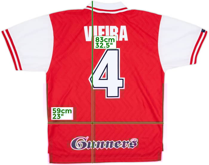 1996-98 Arsenal Home Shirt Vieira #4 - 8/10 - (XL)