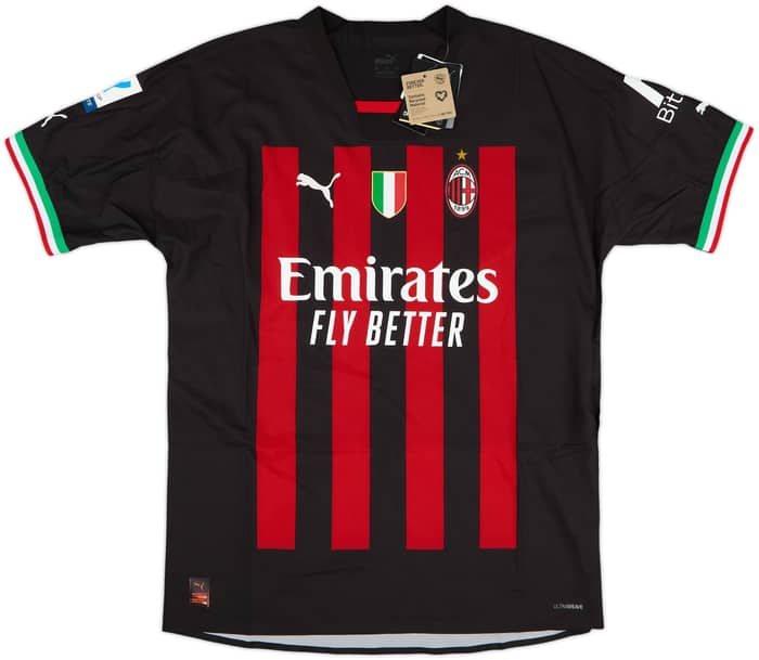 2022-23 AC Milan Authentic Home Shirt Theo #19 (XXL)