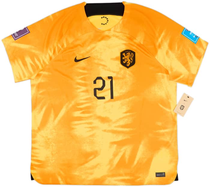 2022-23 Netherlands Home Shirt F.De Jong #21 (XXL)
