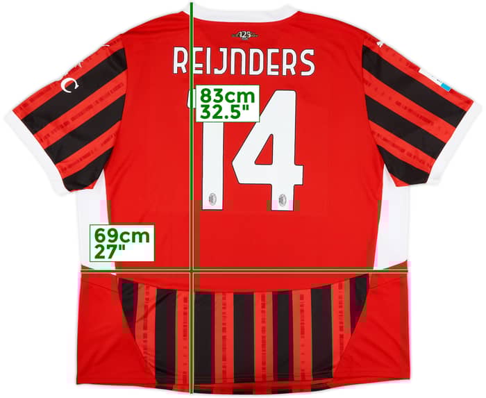 2024-25 AC Milan Home Shirt Reijnders #14 (3XL)