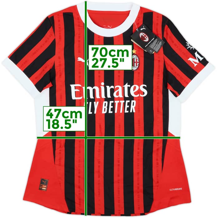 2024-25 AC Milan Authentic Home Shirt (Women's L)