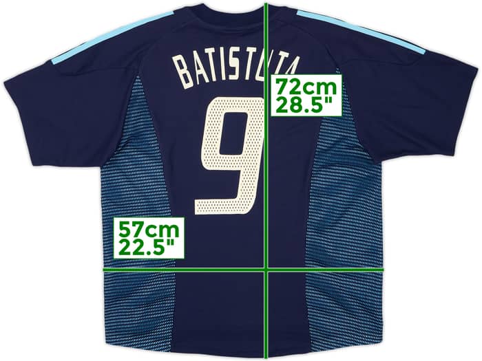 2002-04 Argentina Away Shirt Batistuta #9 - 8/10 - (L)