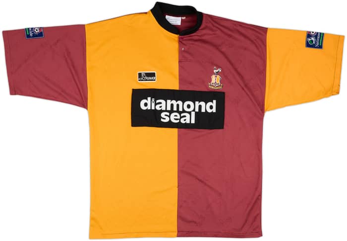 1996-97 Bradford Match Issue Home Shirt #14