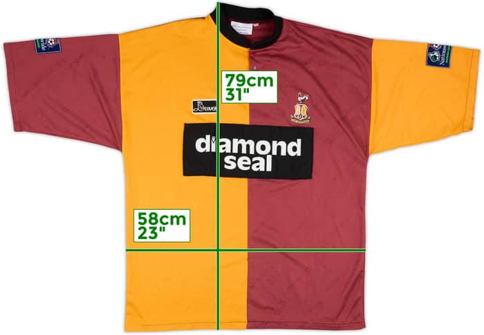 1996-97 Bradford Match Issue Home Shirt #14