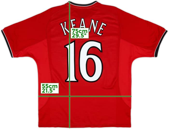 2000-02 Manchester United Home Shirt Keane #16 - 8/10 - (L)