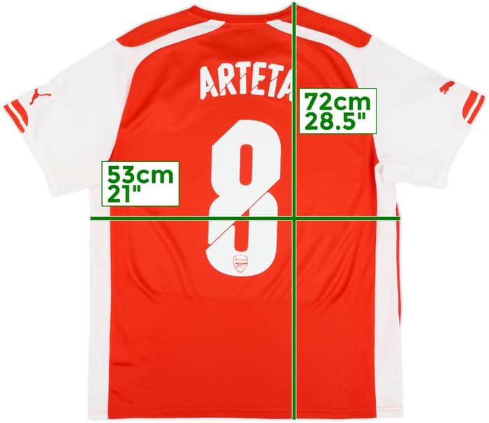 2014-15 Arsenal Home Shirt Arteta #8 - 5/10 - (M)