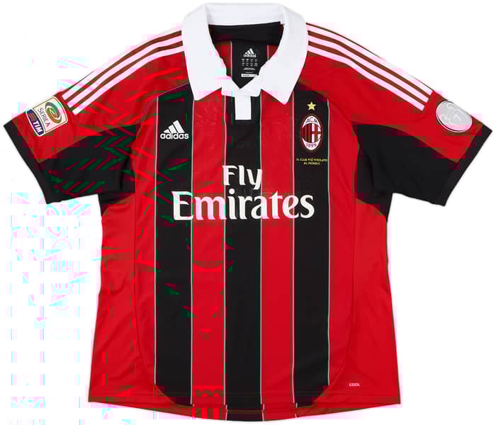 2012-13 AC Milan Signed Home Shirt Pazzini #11 - 5/10 - (XL)