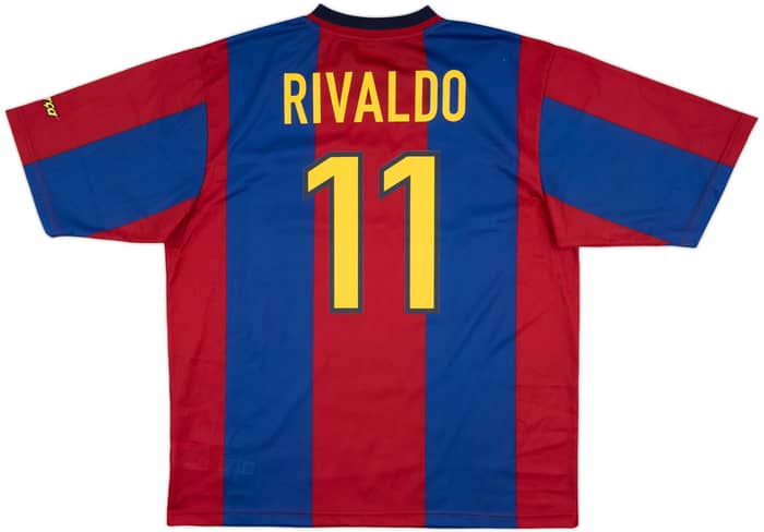 1998-00 Barcelona Basic Home Shirt Rivaldo #11 - 9/10 - (XL)