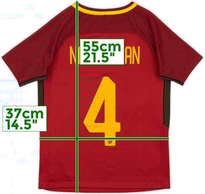 2017-18 Roma Home Shirt Nainggolan #4 - 6/10 - (S.Boys)