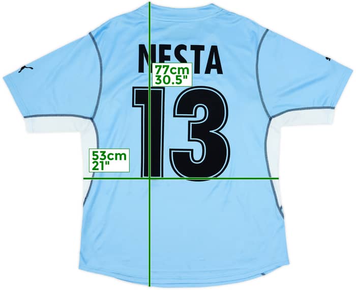 2001-02 Lazio Home Shirt Nesta #13 - 8/10 - (XL)