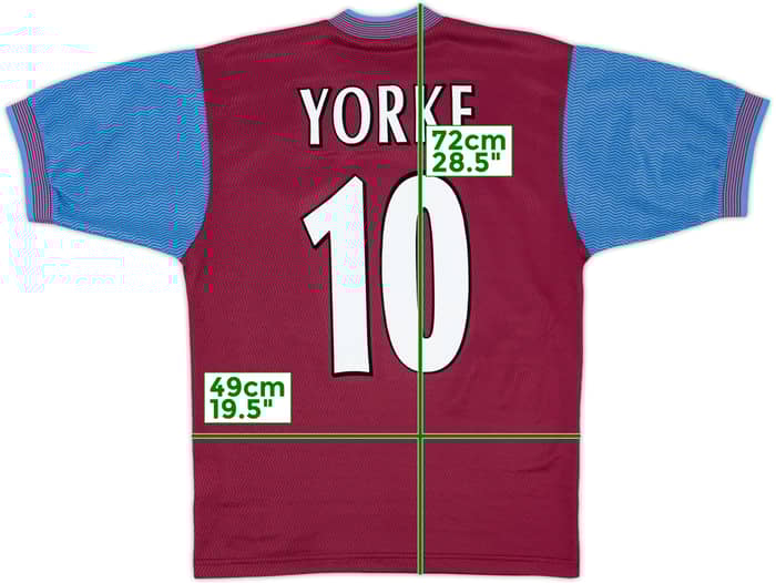 1997-98 Aston Villa Home Shirt Yorke #10 - 6/10 - (S)