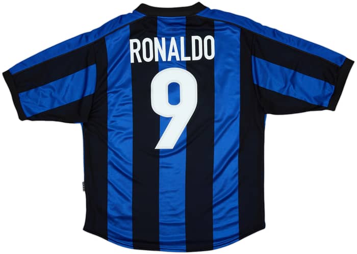 1999-00 Inter Milan Home Shirt Ronaldo #9 - 9/10 - (M)