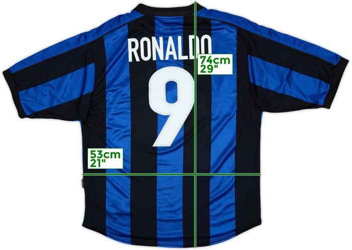 1999-00 Inter Milan Home Shirt Ronaldo #9 - 9/10 - (M)
