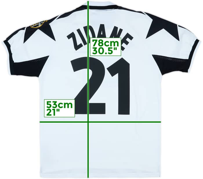 1999-00 Juventus Away Shirt Zidane #21 - 9/10 - (M)