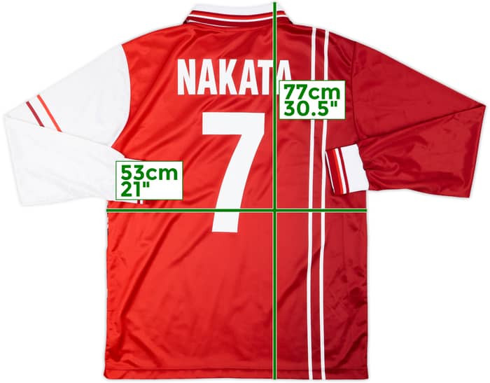 1998-99 Perugia Home L/S Shirt Nakata #7 - 8/10 - (L)