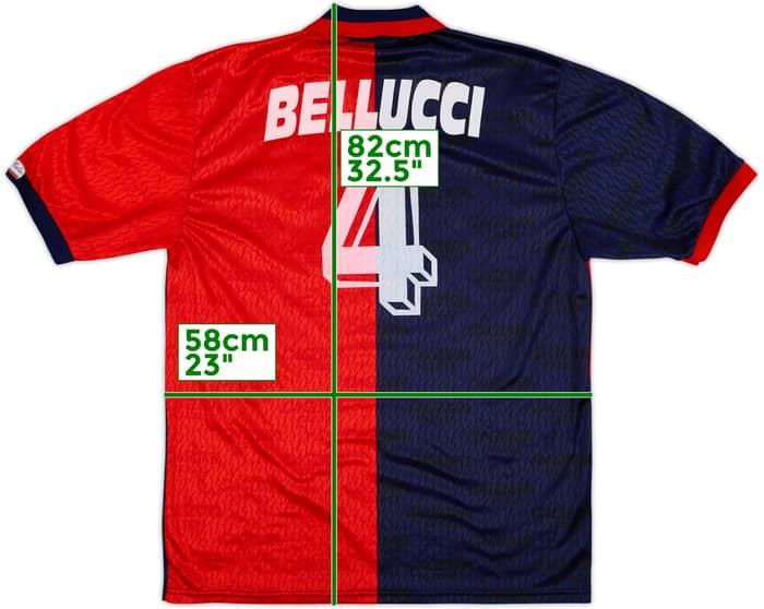 1993-94 Cagliari Home Shirt Bellucci #4 - 7/10 - (XL)