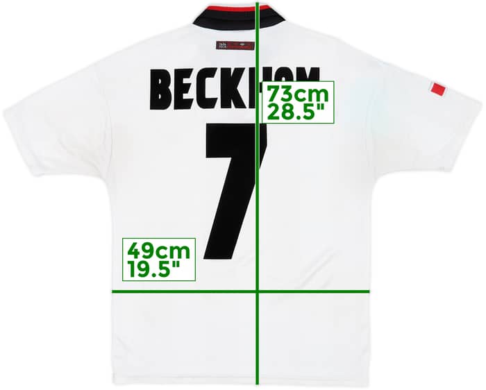 1997-99 Manchester United Away Shirt Beckham #7 - 8/10 - (M)