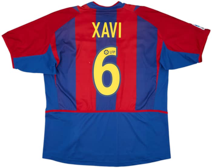 2002-03 Barcelona Home Shirt Xavi #6 - 9/10 - (XL)