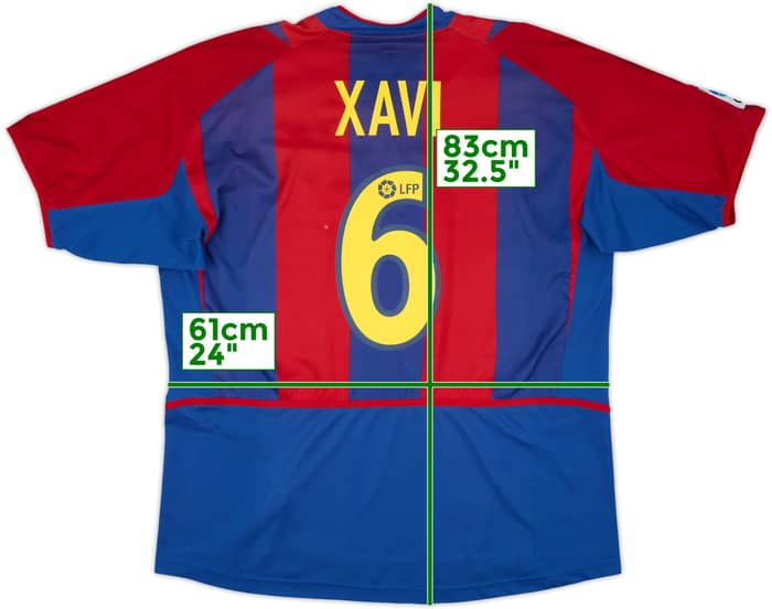 2002-03 Barcelona Home Shirt Xavi #6 - 9/10 - (XL)