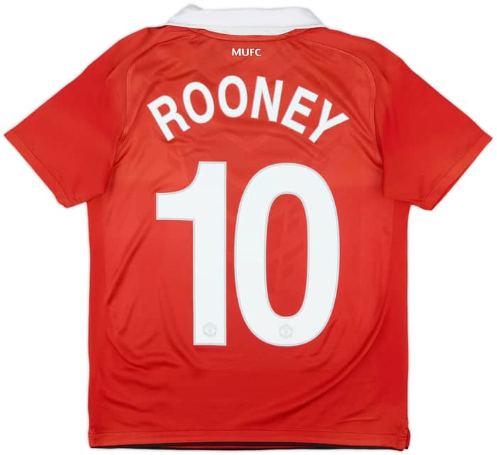 2010-11 Manchester United Home Shirt Rooney #10 - 8/10 - (L.Boys)