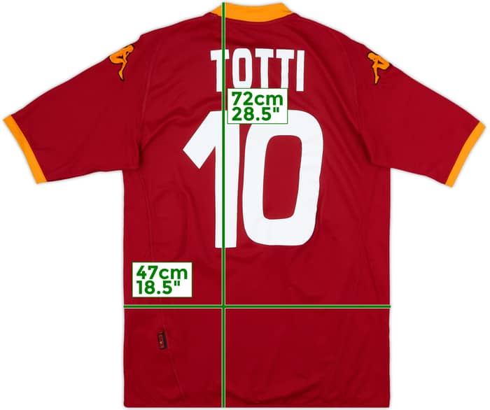 2007-08 Roma Home Shirt Totti #10 - 9/10 - (L)