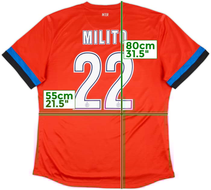 2012-13 Inter Milan Away Shirt Milito #22 - 9/10 - (XXL)