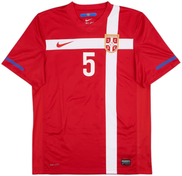 2010-11 Serbia Home Shirt Vidic #5 - 8/10 - (S)