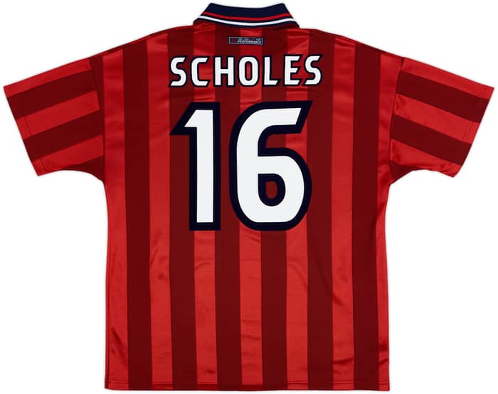 1997-99 England Away Shirt Scholes #16 - 9/10 - (L)