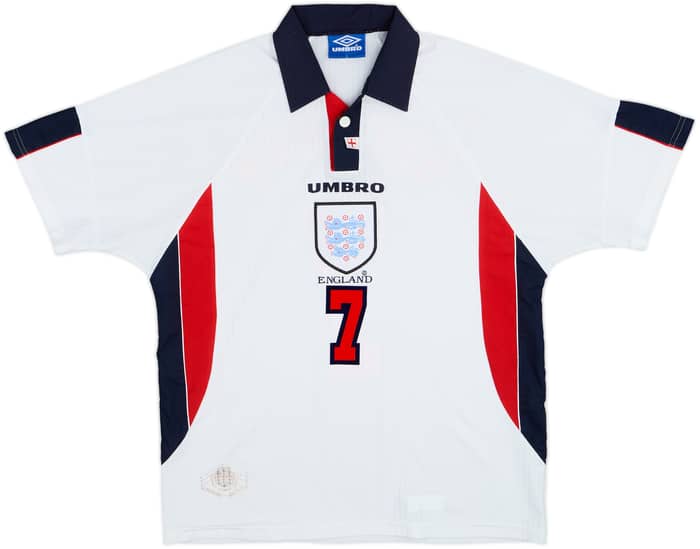 1997-99 England Home Shirt Beckham #7 - 7/10 - (M)