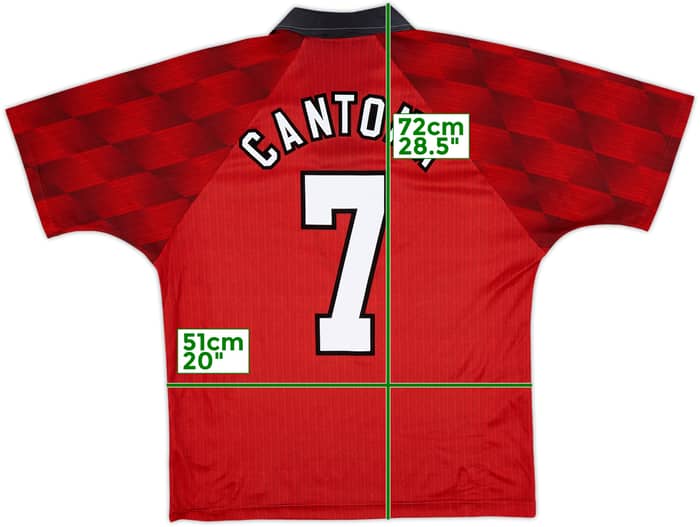 1996-98 Manchester United Home Shirt Cantona #7 - 8/10 - (M)