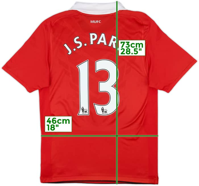 2010-11 Manchester United Home Shirt J.S.Park #13 - 7/10 - (S)