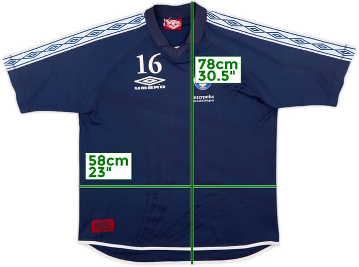 2001-02 Willem II Player Issue Umbro Training Shirt #16 - 5/10 - (XXL)
