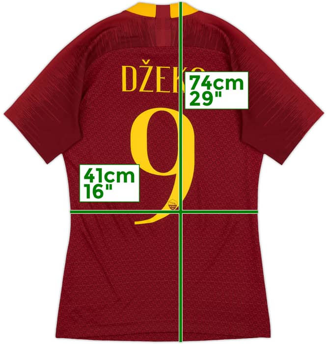 2018-19 Roma Authentic Home Shirt Dzeko #9 - 10/10 - (S)
