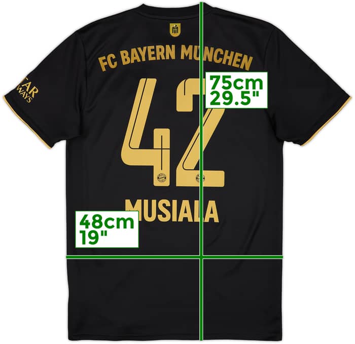 2021-22 Bayern Munich Away Shirt Musiala #42 - 7/10 - (S)
