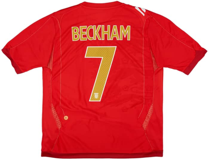 2006-08 England Away Shirt Beckham #7 - 6/10 - (L)
