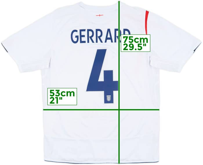 2005-07 England Home Shirt Gerrard #4 - 4/10 - (L)