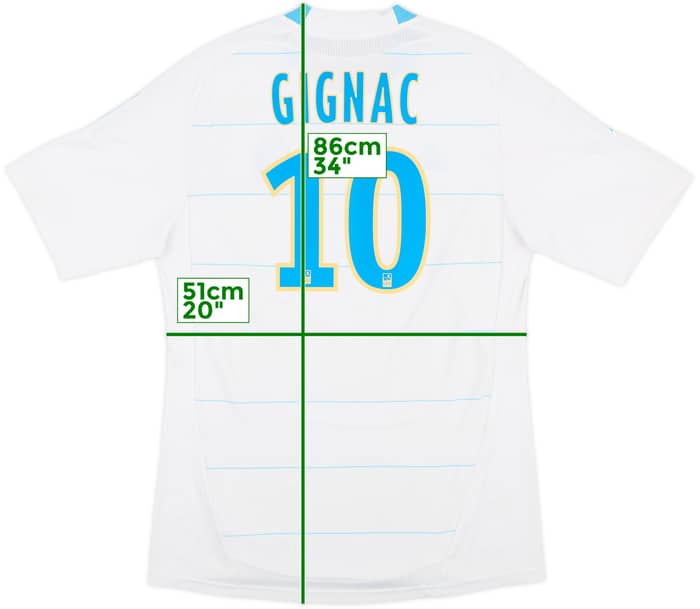 2010-11 Olympique Marseille Home Shirt Gignac #10 - 7/10 - (L)