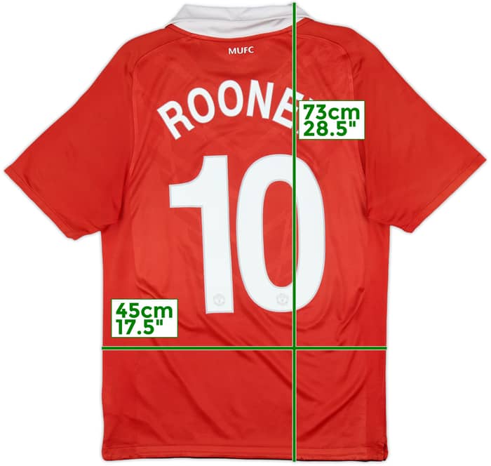 2010-11 Manchester United Home Shirt Rooney #10 - 5/10 - (S)