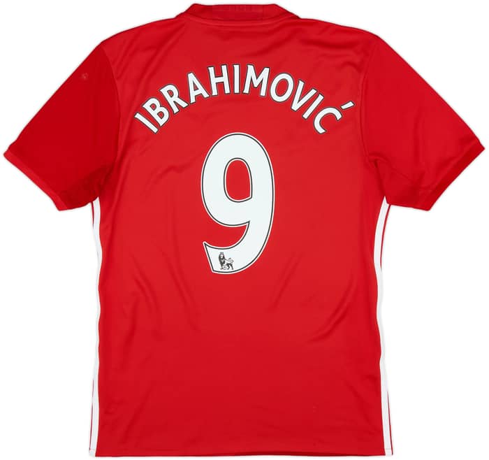 2016-17 Manchester United Home Shirt Ibrahimovic #9 - 7/10 - (S)