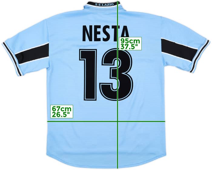 1998-00 Lazio Home Shirt Nesta #13 - 9/10 - (XL)