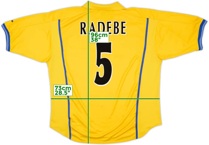 2000-02 Leeds United Away Shirt Radebe #5 - 7/10 - (XXL)