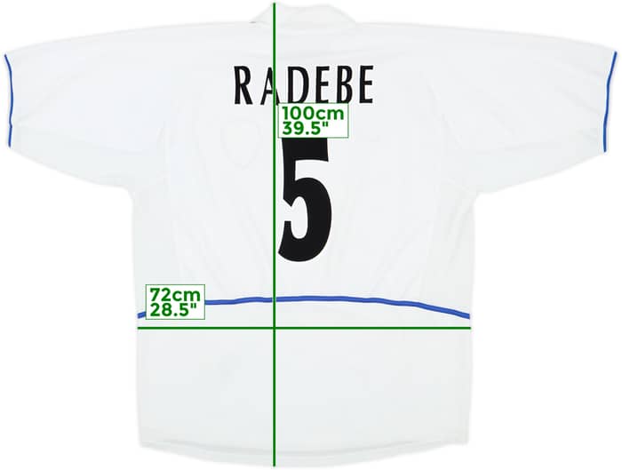 2002-03 Leeds United Home Shirt Radebe #5 - 6/10 - (XXL)