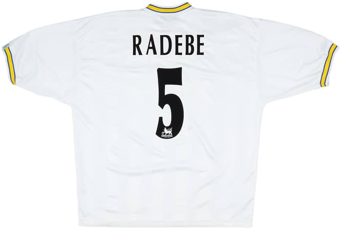 1996-98 Leeds United Home Shirt Radebe #5 - 8/10 - (XL)