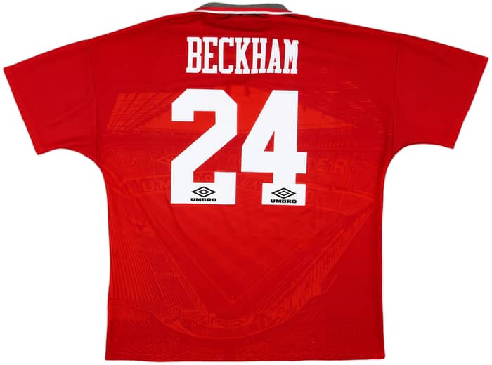 1994-96 Manchester United Home Shirt Beckham #24 - 9/10 - (XXL)