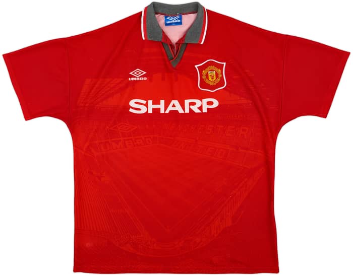 1994-96 Manchester United Home Shirt Beckham #24 - 9/10 - (XXL)
