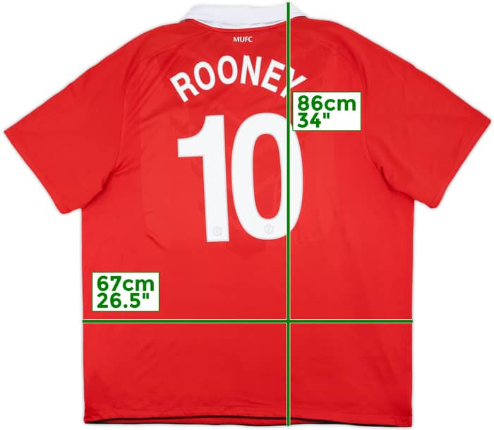 2010-11 Manchester United Home Shirt Rooney #10 - 8/10 - (3XL)