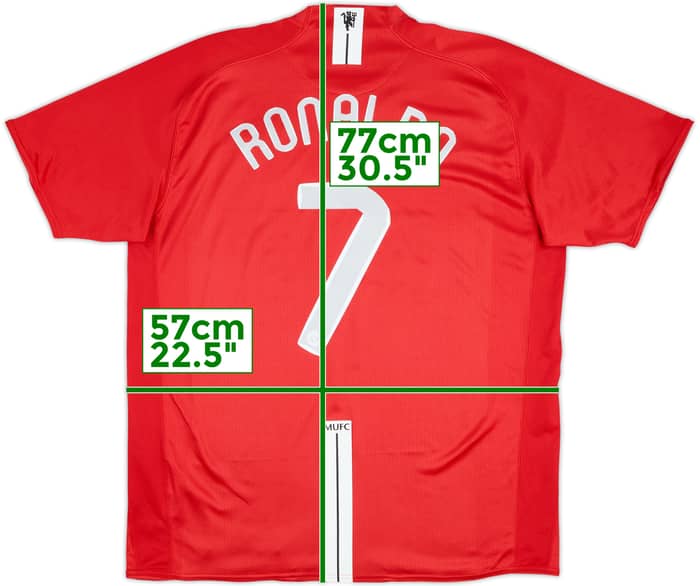 2007-09 Manchester United Home Shirt Ronaldo #7 - 9/10 - (XL)